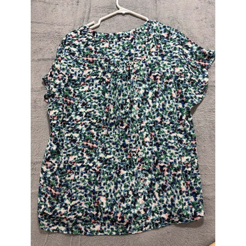 Banana Republic XL Womens Multicolor V-Neck Blouse Boho Casual NWT