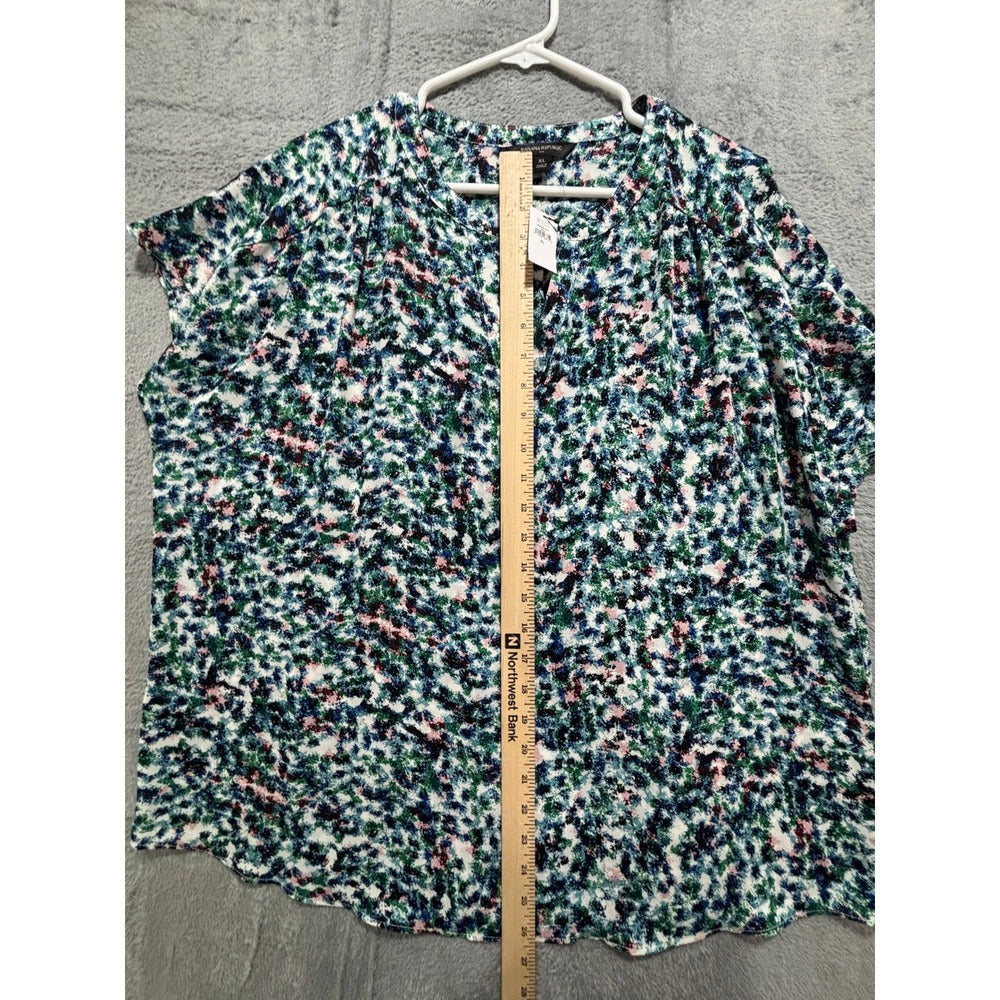 Banana Republic XL Womens Multicolor V-Neck Blouse Boho Casual NWT