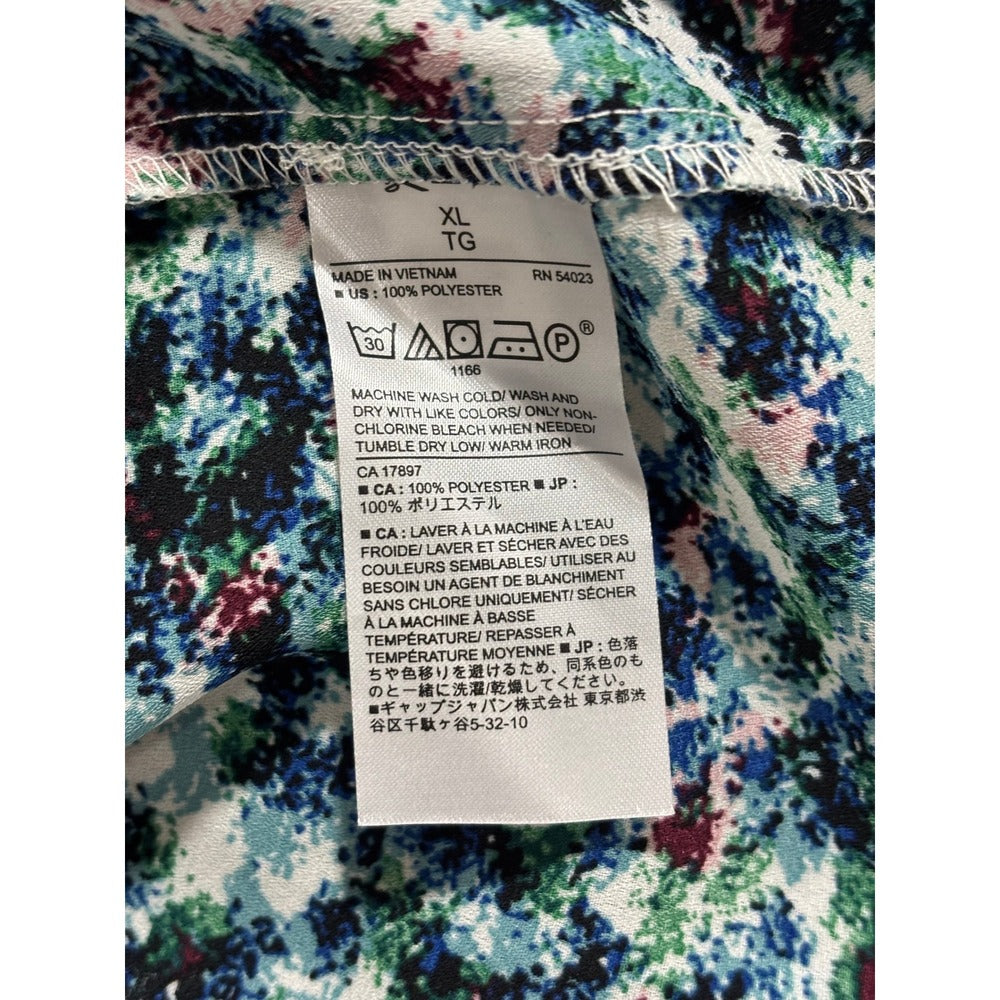 Banana Republic XL Womens Multicolor V-Neck Blouse Boho Casual NWT