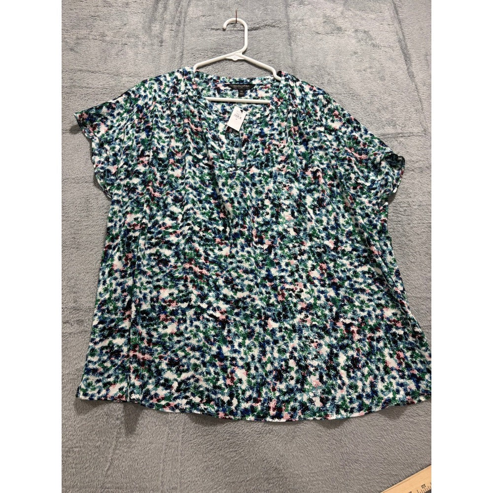 Banana Republic XL Womens Multicolor V-Neck Blouse Boho Casual NWT