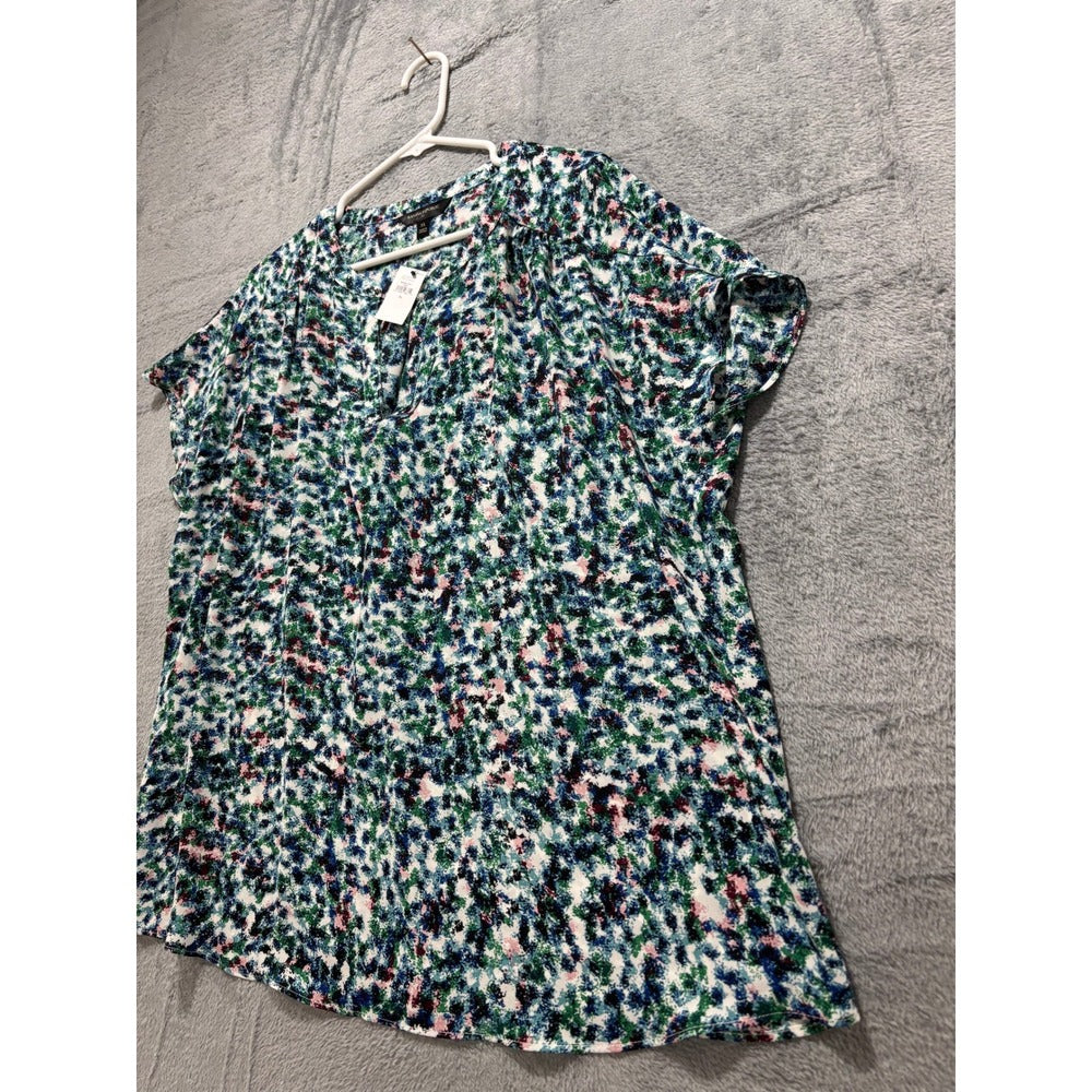 Banana Republic XL Womens Multicolor V-Neck Blouse Boho Casual NWT