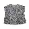 Banana Republic XL Blue Leopard Print Womens Top V-Neck Short Sleeve Casual Cozy