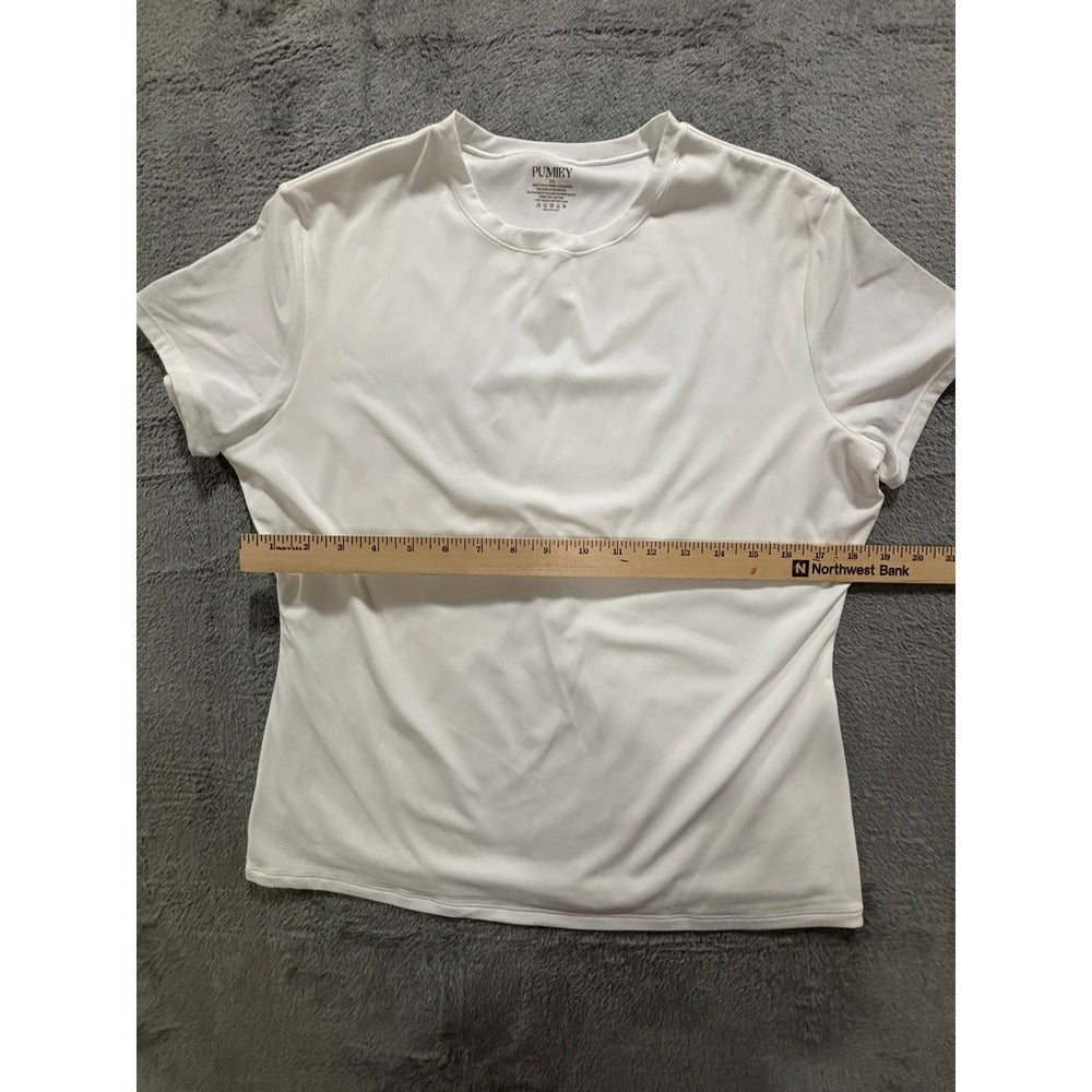 PUMIEY 2XL White T-Shirt 2 Pack Womens Short Sleeve Athleisure Minimalist Casual