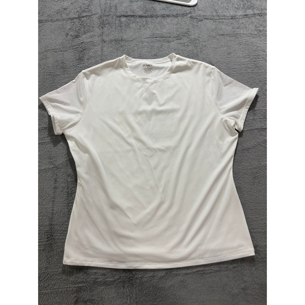 PUMIEY 2XL White T-Shirt 2 Pack Womens Short Sleeve Athleisure Minimalist Casual