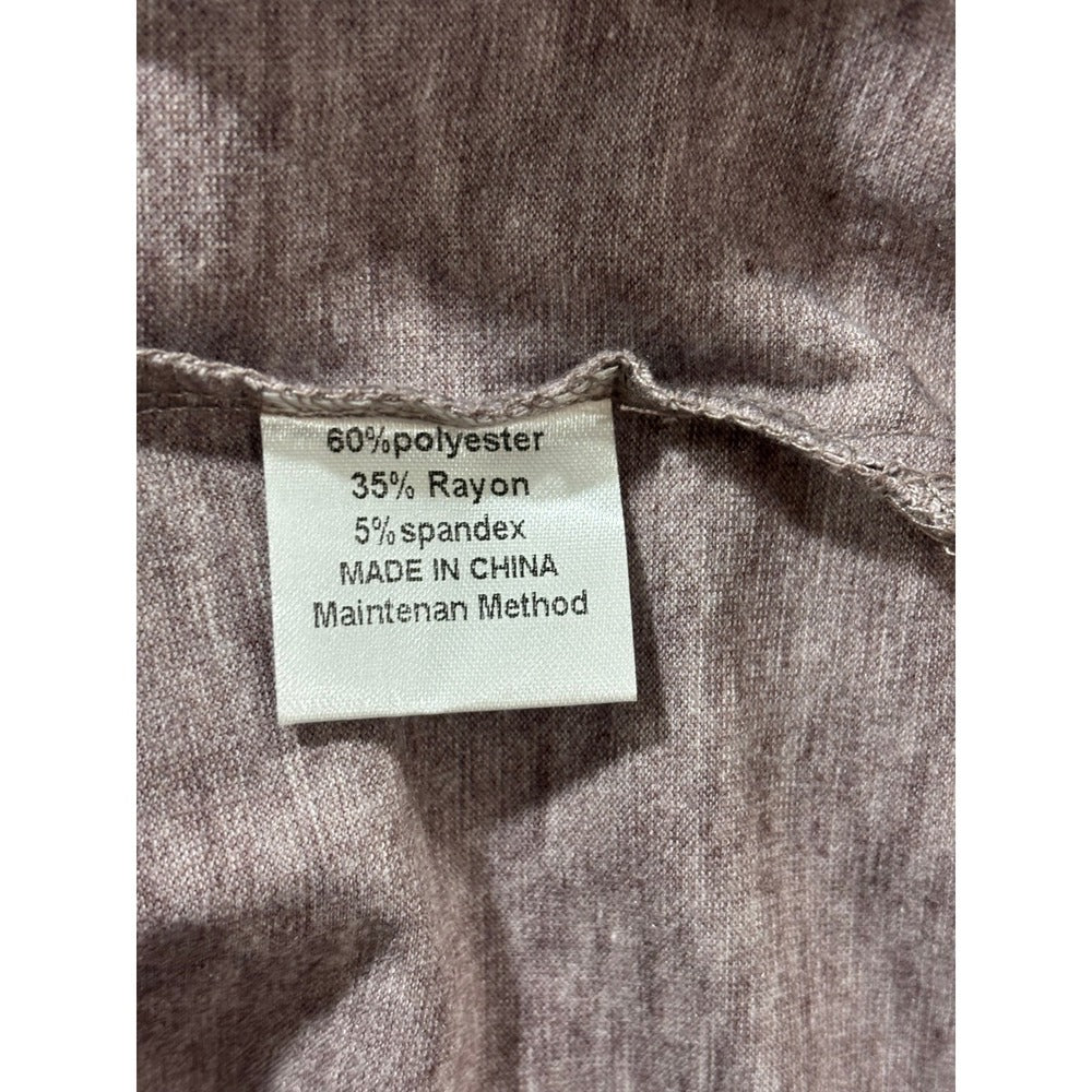 MIROL XXL Womens Mauve Pink Heather Short Sleeve Pocket Tee Casual Boho NEW