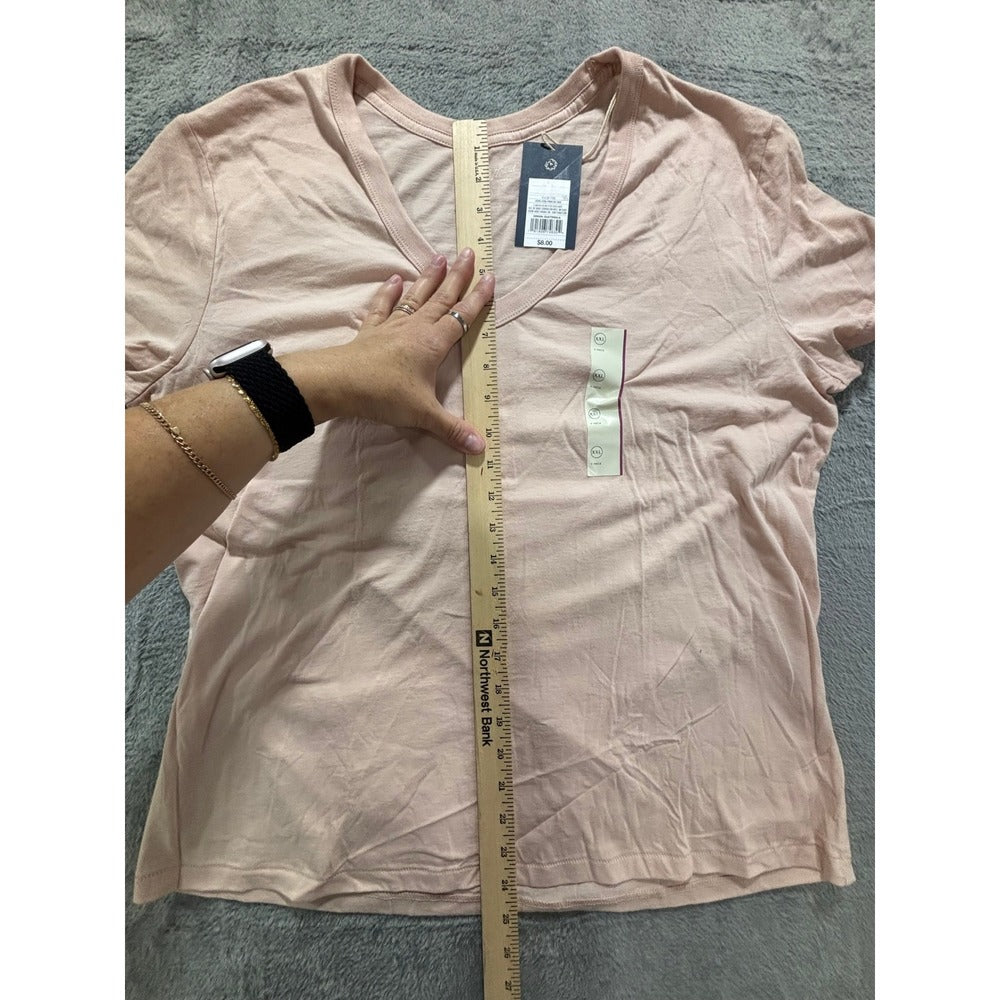 Universal Thread XXL Heirloom Pink Womens V-Neck T-Shirt Casual Boho Cozy
