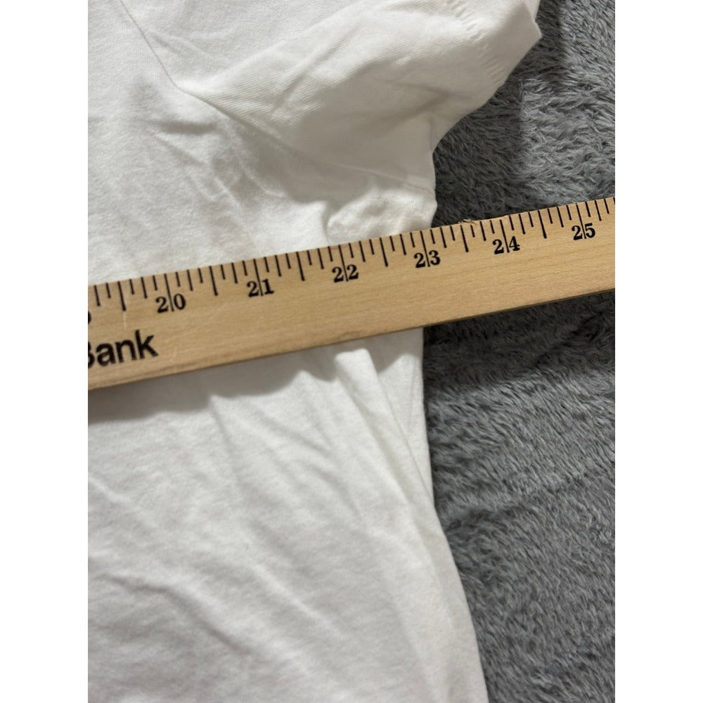 Universal Thread 1X White Womens V-Neck T-Shirt Casual Minimalist Cotton Tee