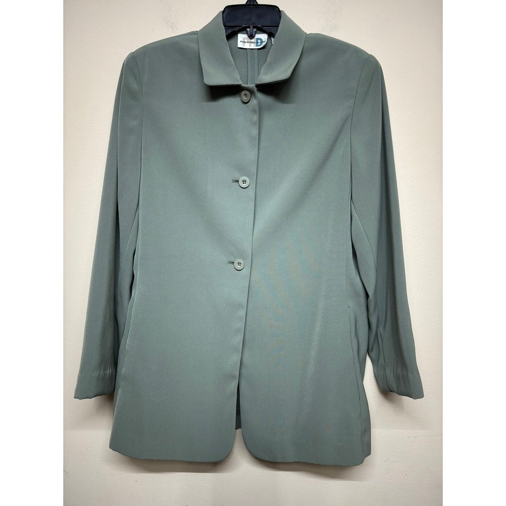 Paul Harris Design Sage Green Blazer Womens Large Career Office Jacket