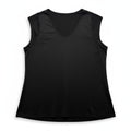 Womens XXL Black V-Neck Sleeveless Tank Top Casual Minimalist Relaxed Fit Basic
