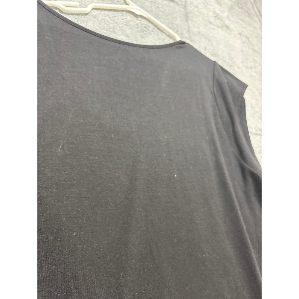 Womens XXL Black V-Neck Sleeveless Tank Top Casual Minimalist Relaxed Fit Basic
