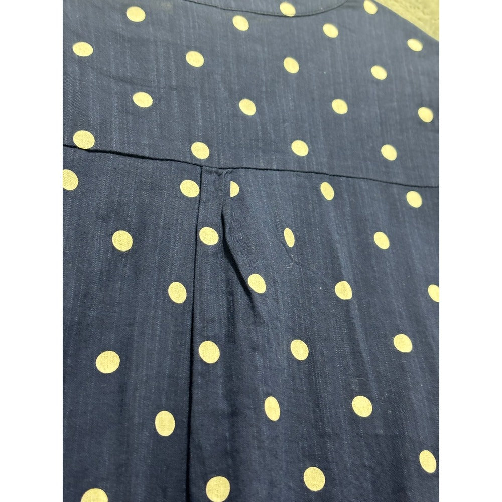 Old Navy XL Navy Blue Polka Dot Ruffle Sleeve Womens Blouse Casual Boho NWT Top