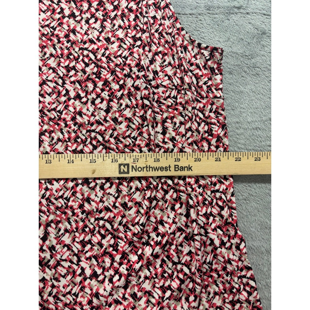 Le Suit Separates 2X Womens Red Black Abstract Sleeveless Blouse Casual Vintage