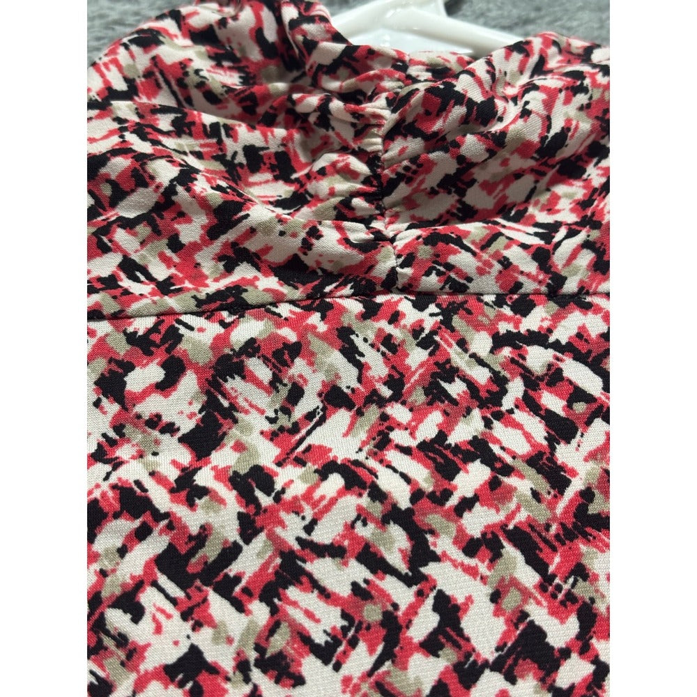 Le Suit Separates 2X Womens Red Black Abstract Sleeveless Blouse Casual Vintage