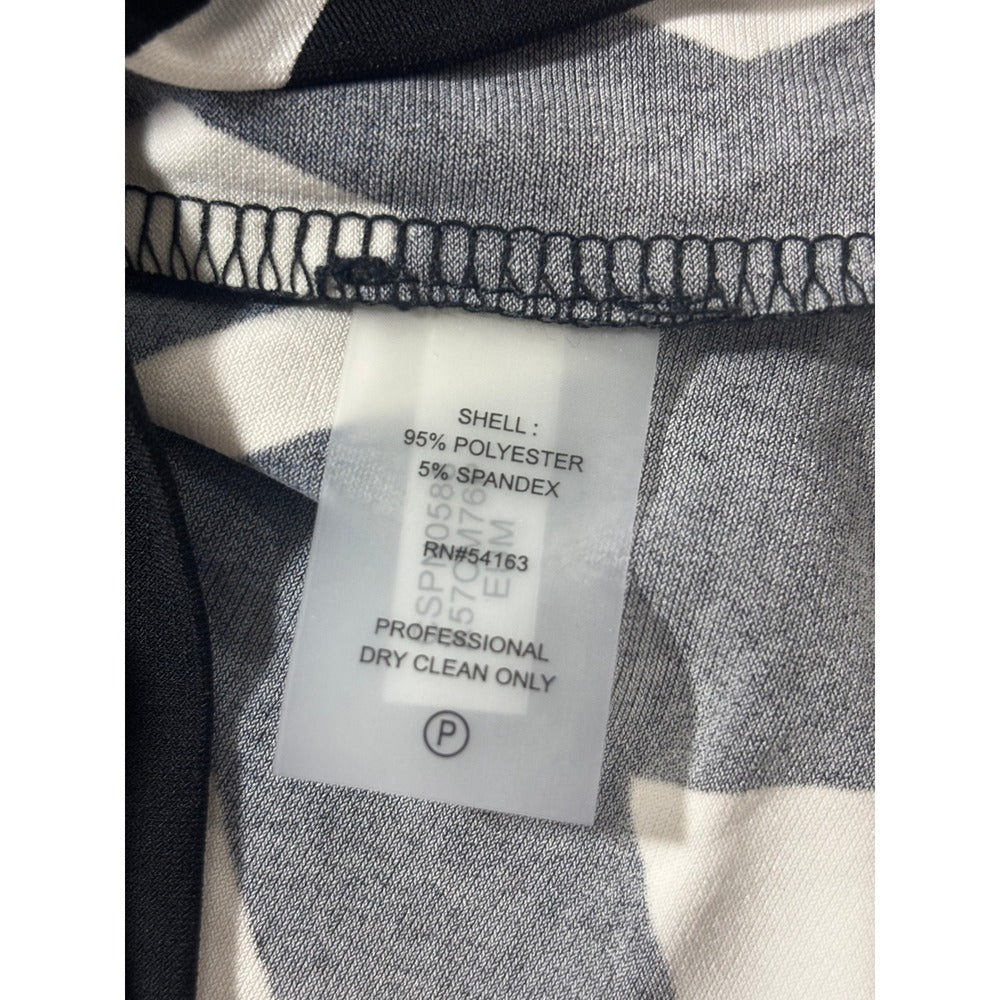 Calvin Klein XL Womens Blue Geometric Ombre Sleeveless Pleated Blouse Casual Top