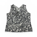 Calvin Klein 2X White Black Abstract Sleeveless Cowl Neck Womens Tank Top Casual