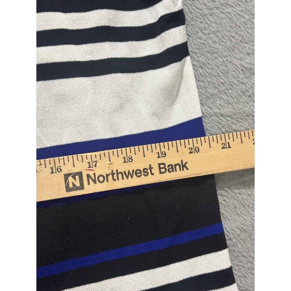 Tahari Arthur S. Levine 16W Black Blue Stripe Knit Tank Top Womens Casual Preppy