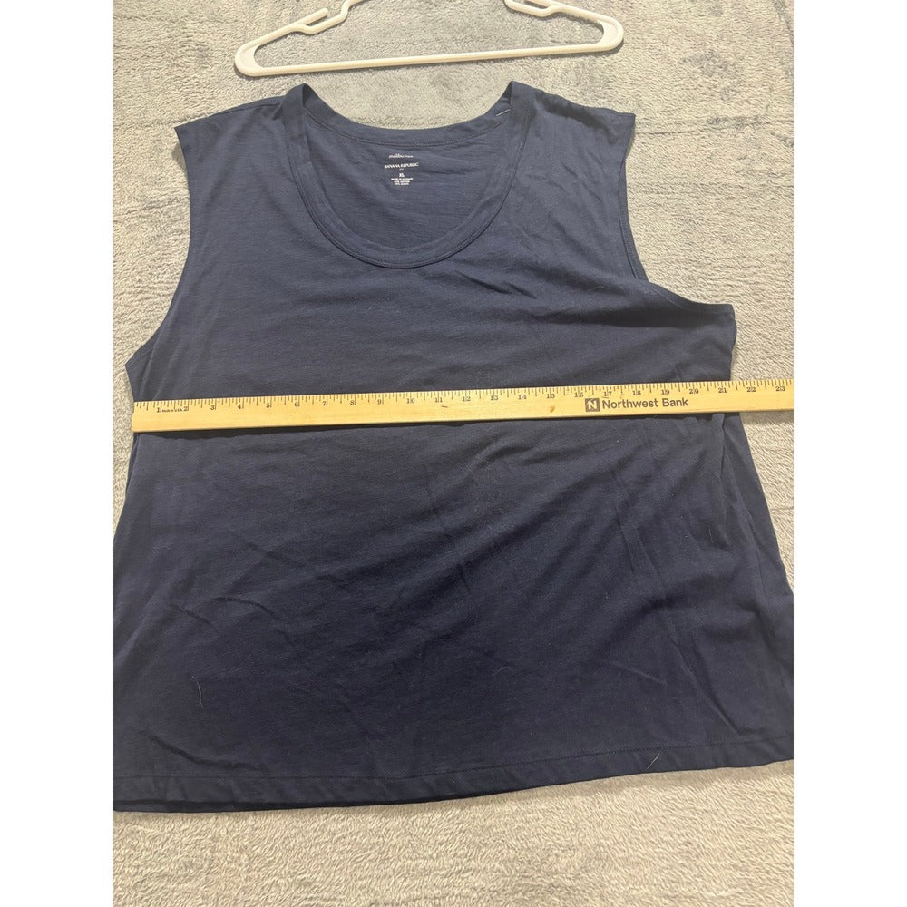 Banana Republic XL Navy Blue Malibu Tee Tank Top Womens Casual Minimalist Soft