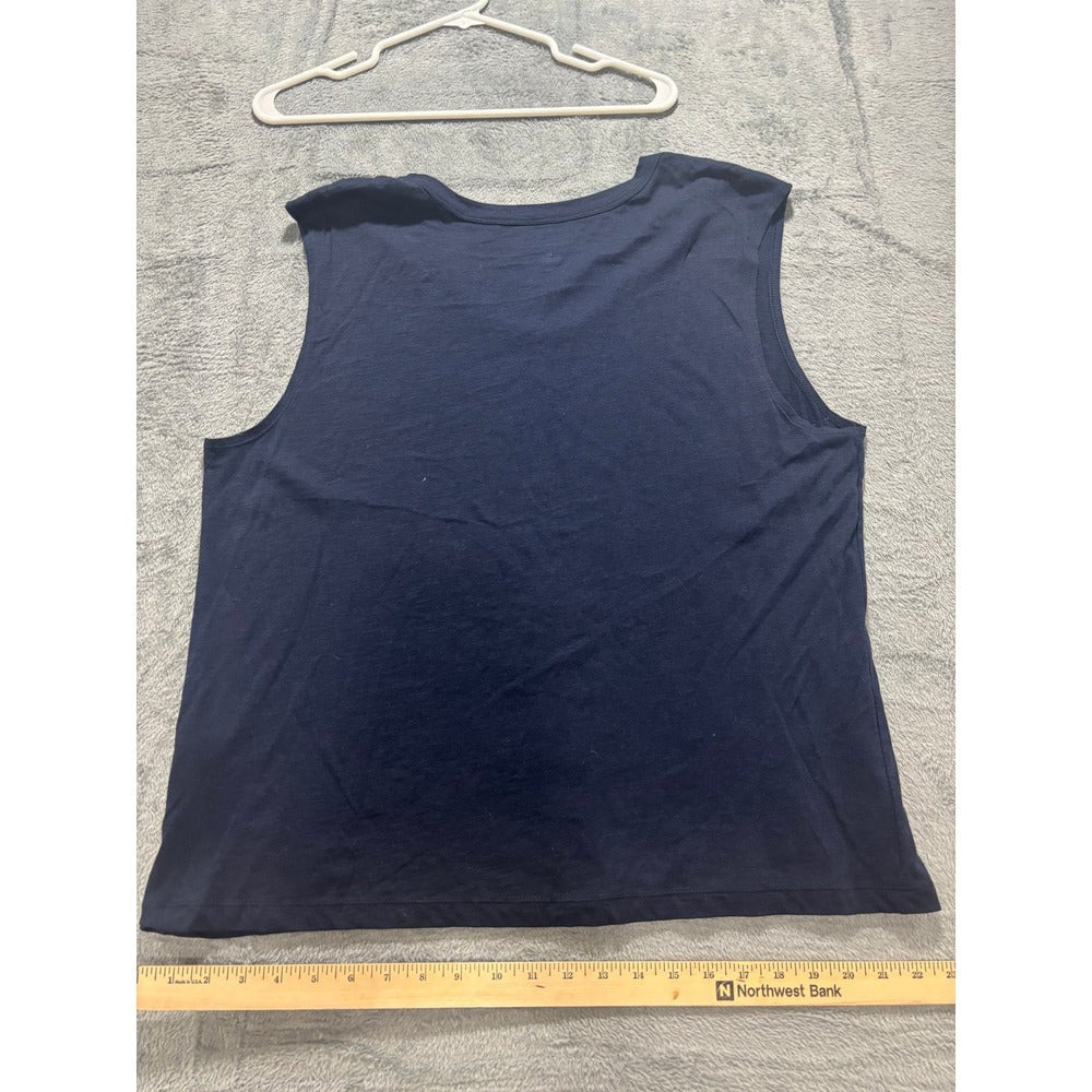 Banana Republic XL Navy Blue Malibu Tee Tank Top Womens Casual Minimalist Soft