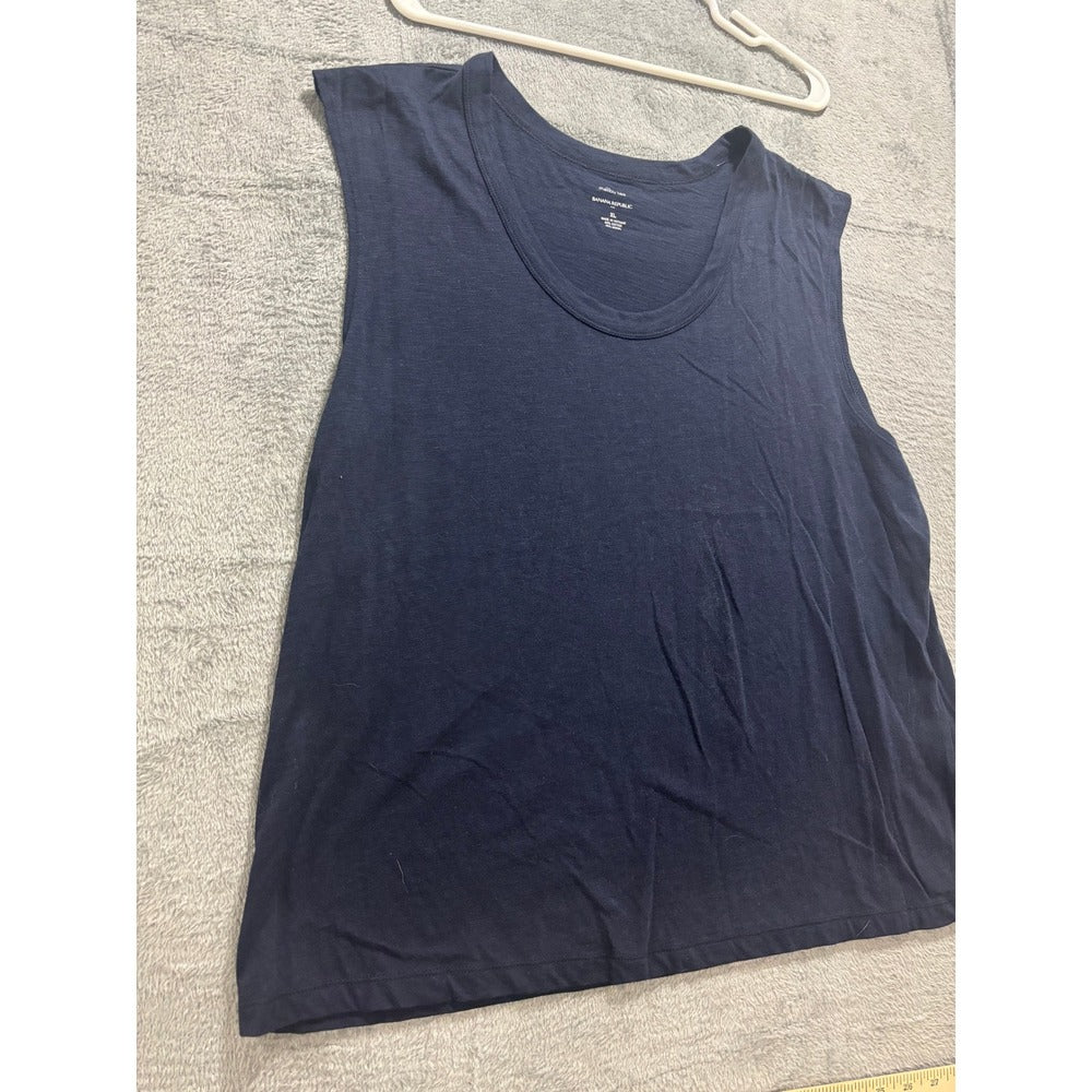 Banana Republic XL Navy Blue Malibu Tee Tank Top Womens Casual Minimalist Soft