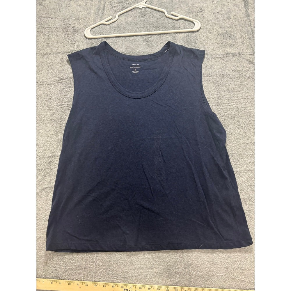 Banana Republic XL Navy Blue Malibu Tee Tank Top Womens Casual Minimalist Soft