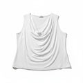 Calvin Klein 2X White Womens Cowl Neck Sleeveless Top Casual Minimalist