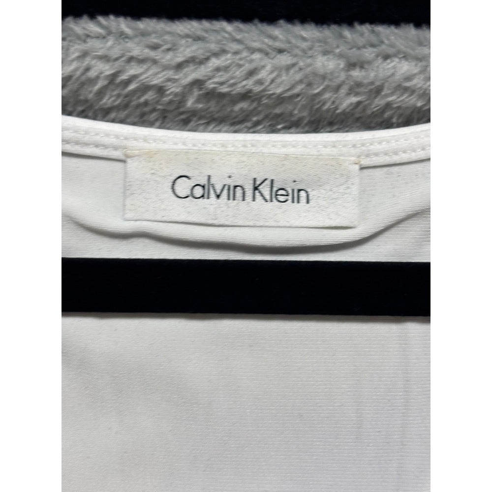 Calvin Klein 2X White Womens Cowl Neck Sleeveless Top Casual Minimalist