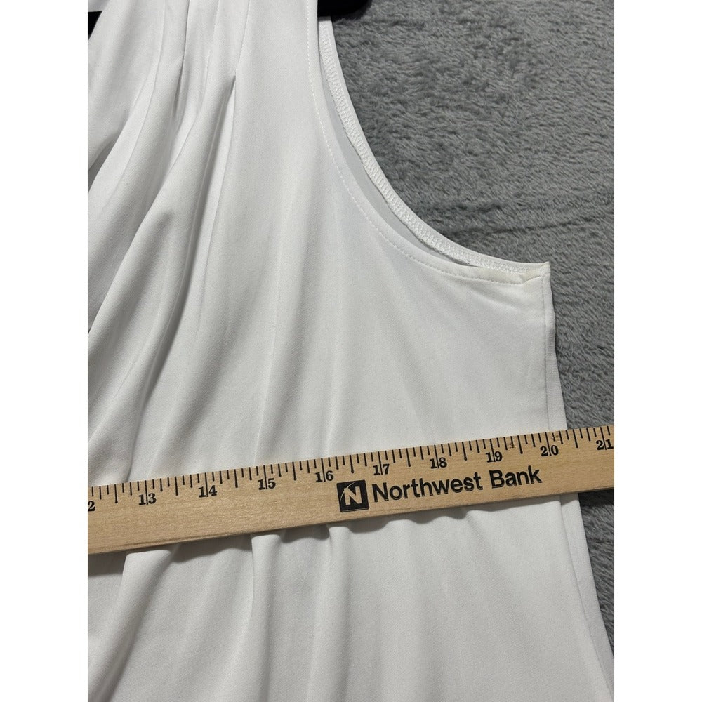 Calvin Klein 2X White Womens Cowl Neck Sleeveless Top Casual Minimalist