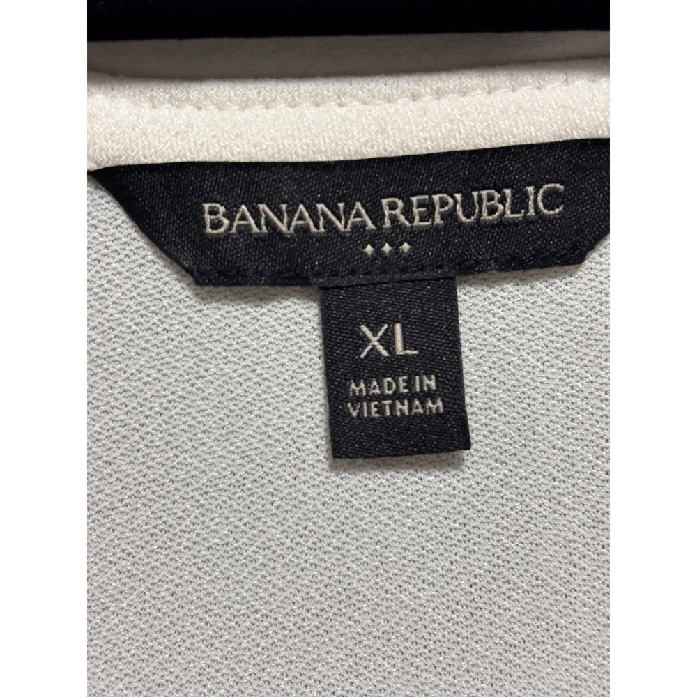 Banana Republic XL White Womens V-Neck Sleeveless Blouse Minimalist Casual