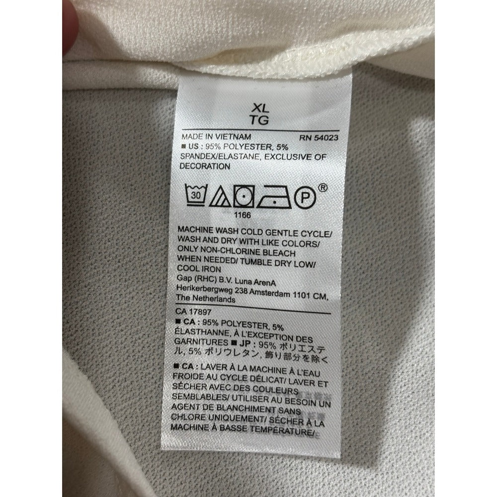 Banana Republic XL White Womens V-Neck Sleeveless Blouse Minimalist Casual