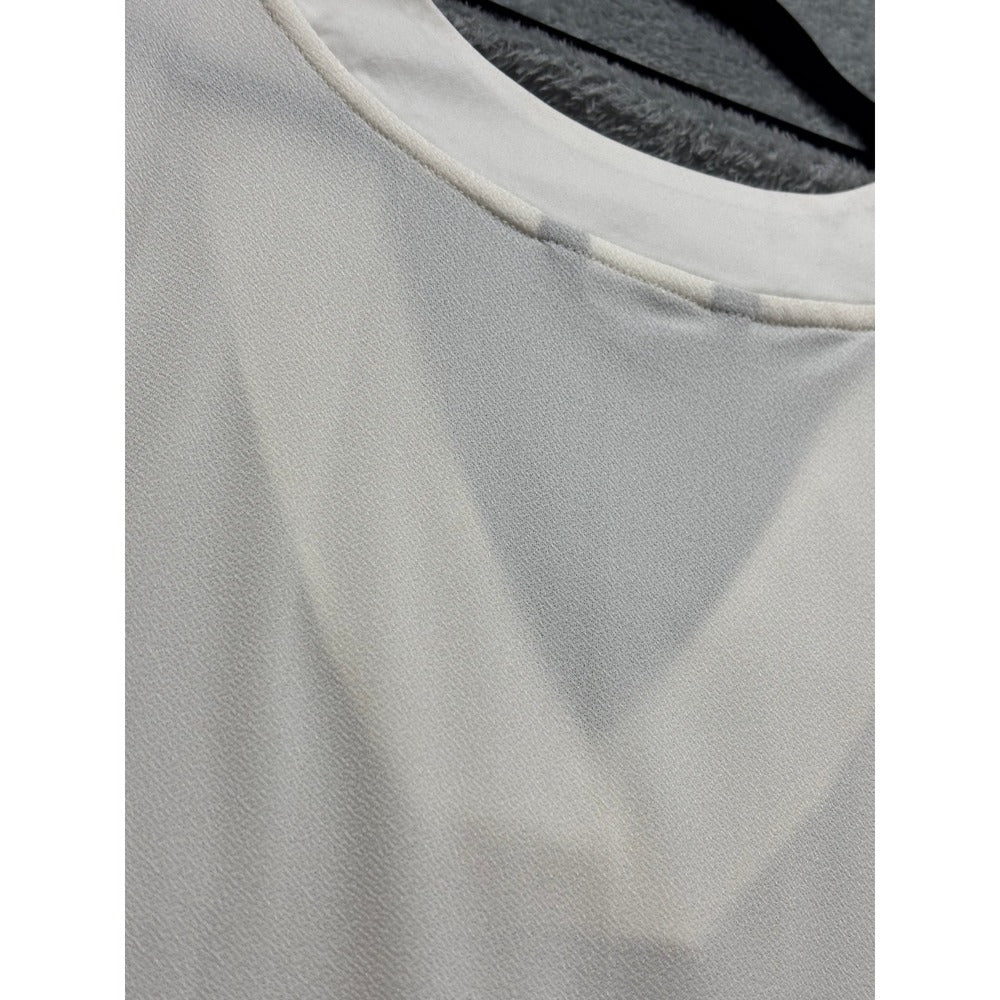 Banana Republic XL White Womens V-Neck Sleeveless Blouse Minimalist Casual