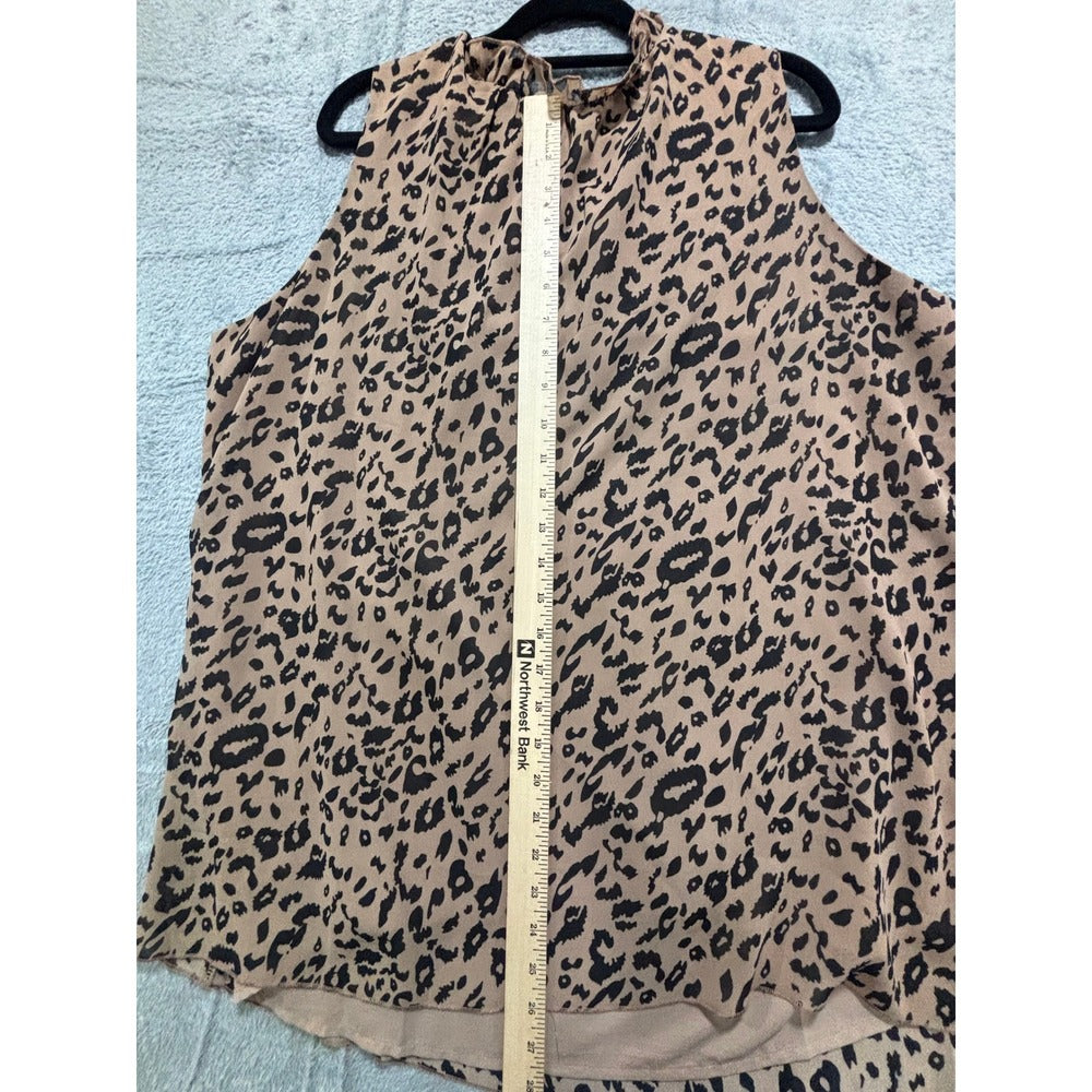 Gembie XL Tan Leopard White Animal Print Sleeveless Top Lot of 2 Boho Casual