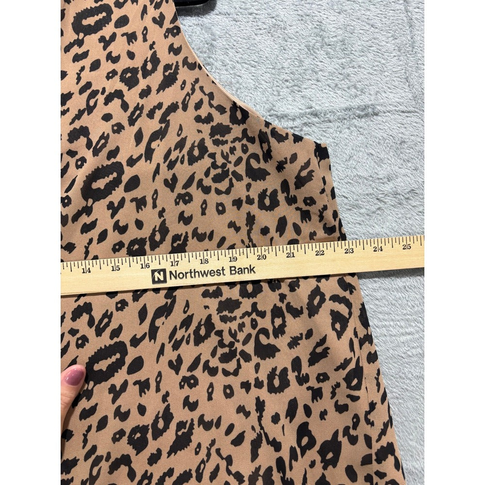 Gembie XL Tan Leopard White Animal Print Sleeveless Top Lot of 2 Boho Casual
