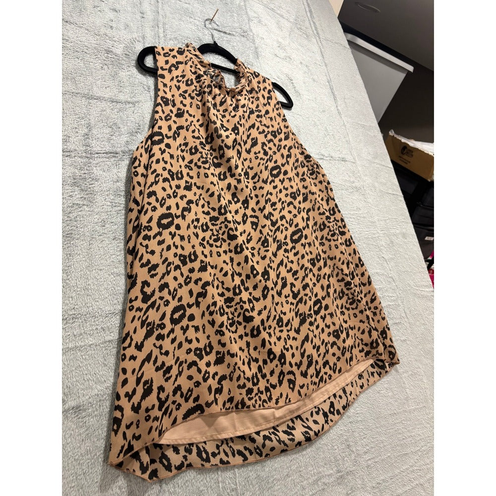 Gembie XL Tan Leopard White Animal Print Sleeveless Top Lot of 2 Boho Casual