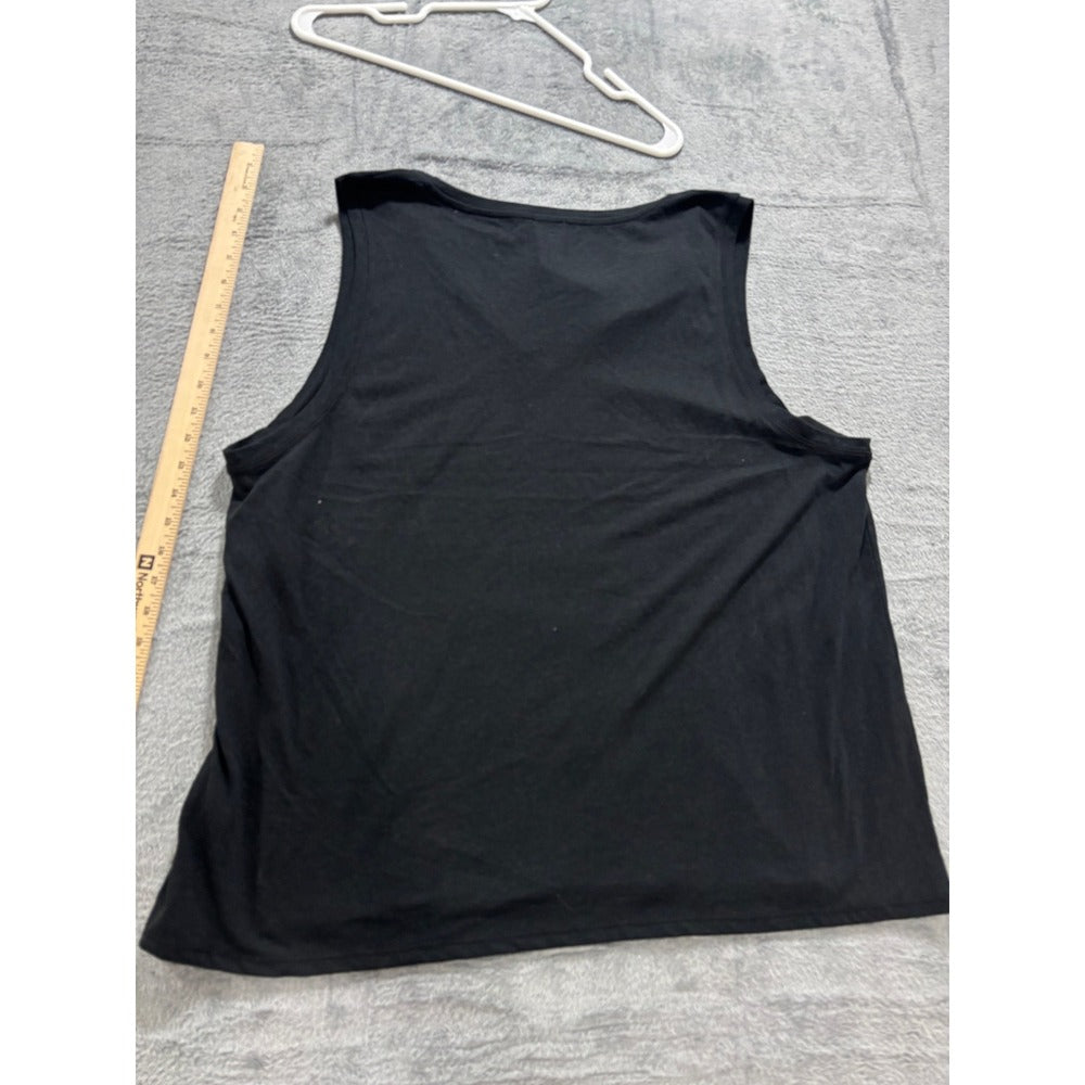 J.Crew 2X Black V-Neck Tank Top Womens Casual Minimalist NWT