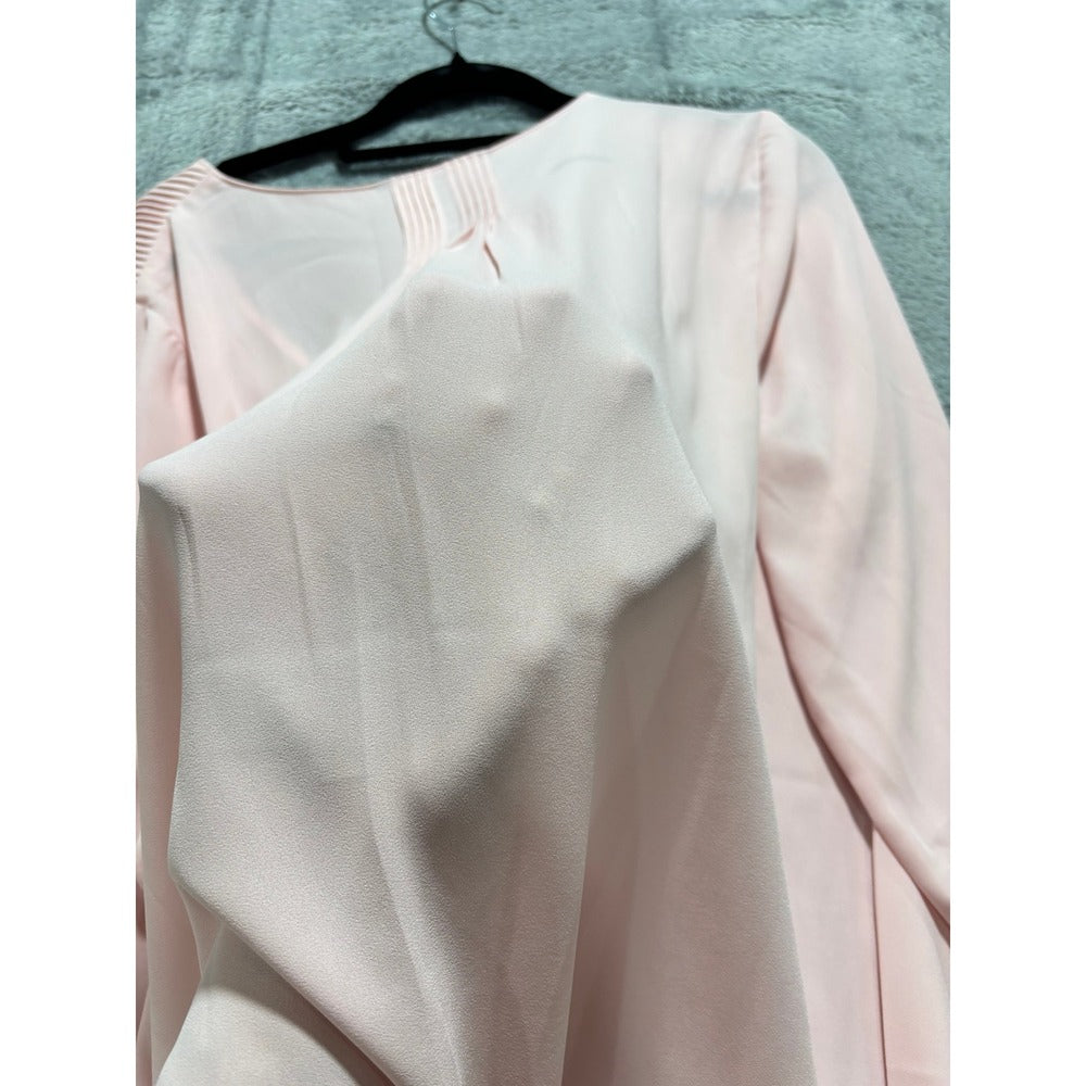 Banana Republic XL Pink V-Neck Pleated Blouse Womens Casual Minimalist Top