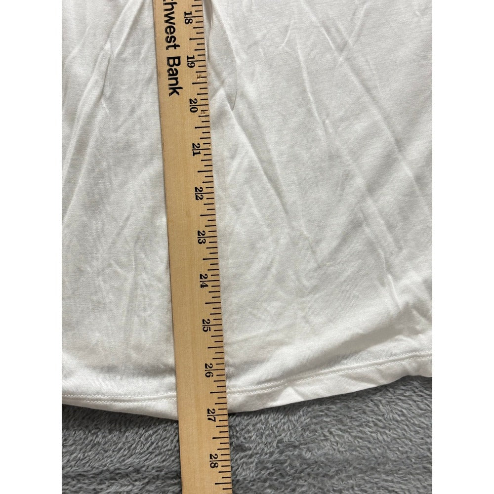 Old Navy L Tall White V-Neck Long Sleeve Tunic Top Womens Casual Coastal
