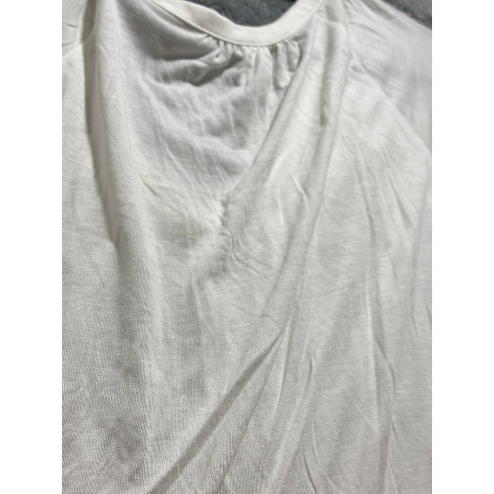 Old Navy L Tall White V-Neck Long Sleeve Tunic Top Womens Casual Coastal