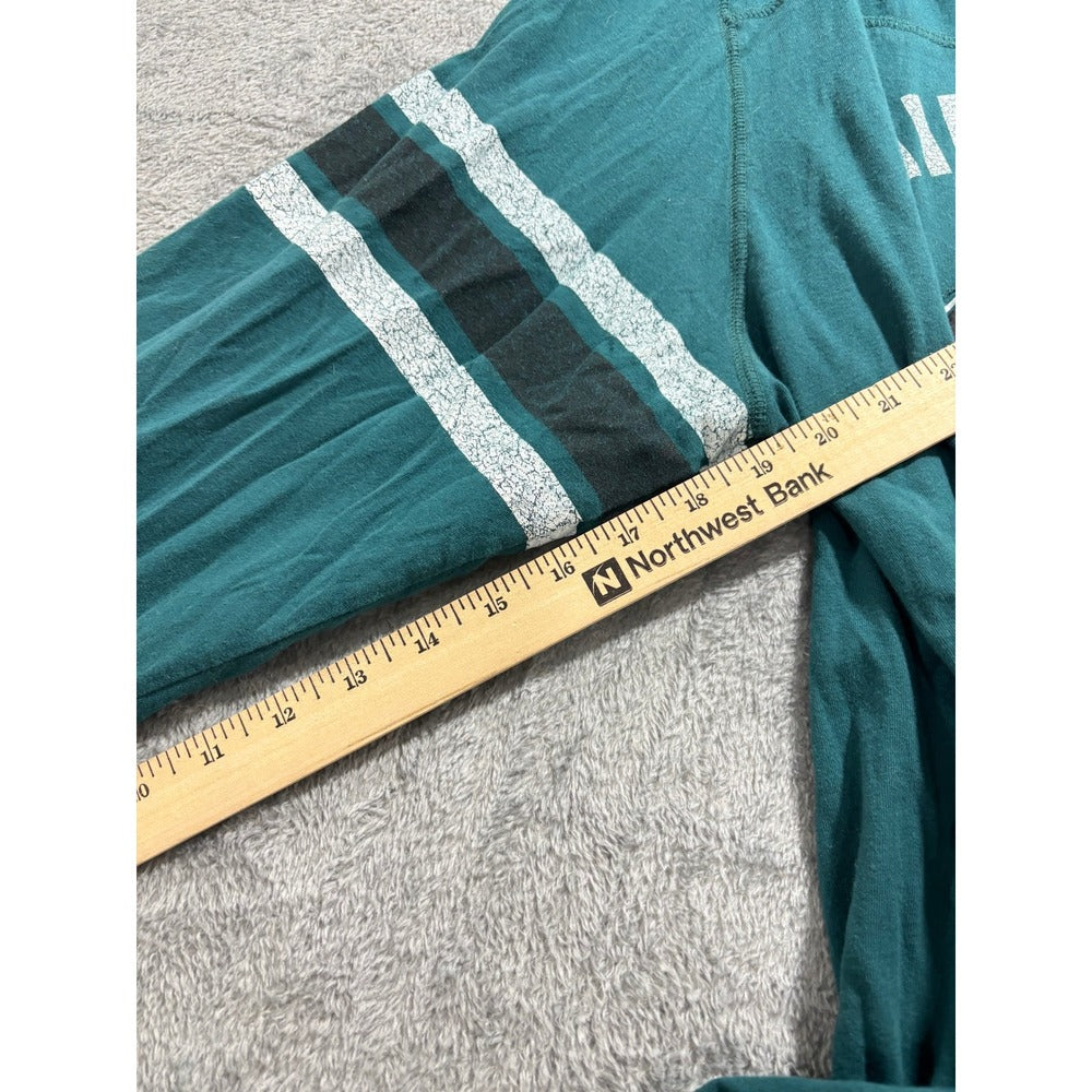 Majestic Philadelphia Eagles 2XL Green Long Sleeve Graphic T-Shirt Athleisure