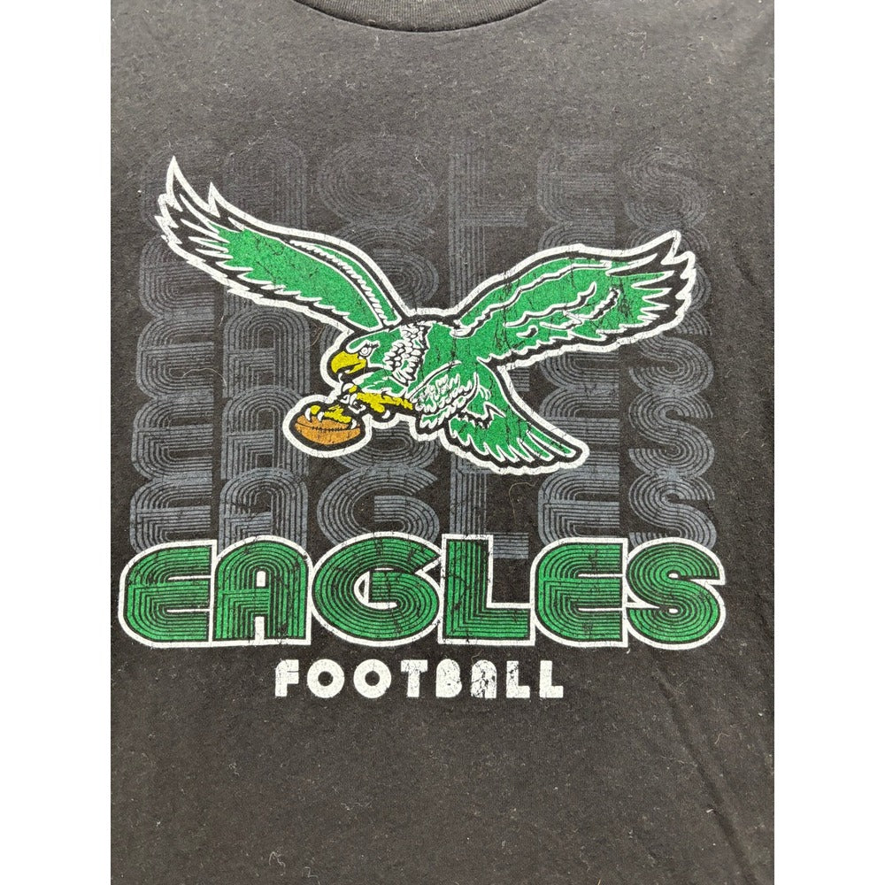 NFL Team Apparel Philadelphia Eagles 2XL Black Long Sleeve Shirt Vintage Casual