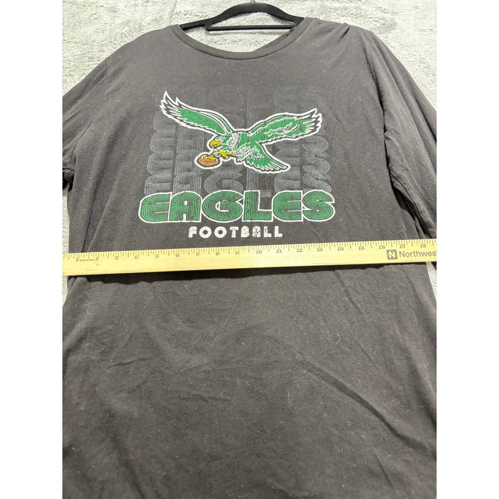 NFL Team Apparel Philadelphia Eagles 2XL Black Long Sleeve Shirt Vintage Casual