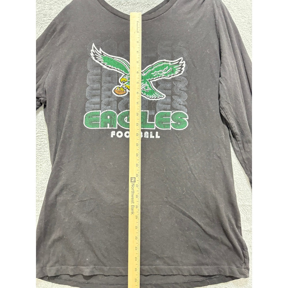 NFL Team Apparel Philadelphia Eagles 2XL Black Long Sleeve Shirt Vintage Casual