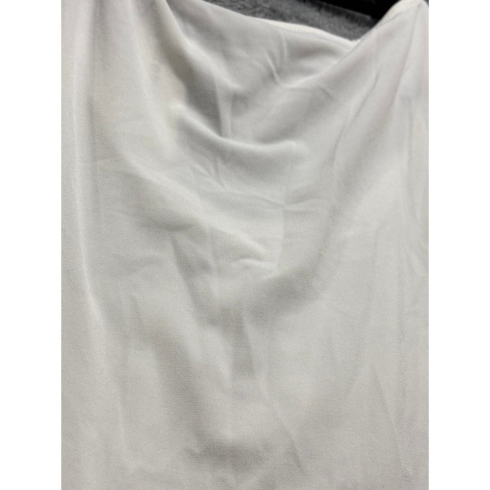Jones Studio 1X White Tank Top Womens Sleeveless Pleated Neck Minimalist NWT