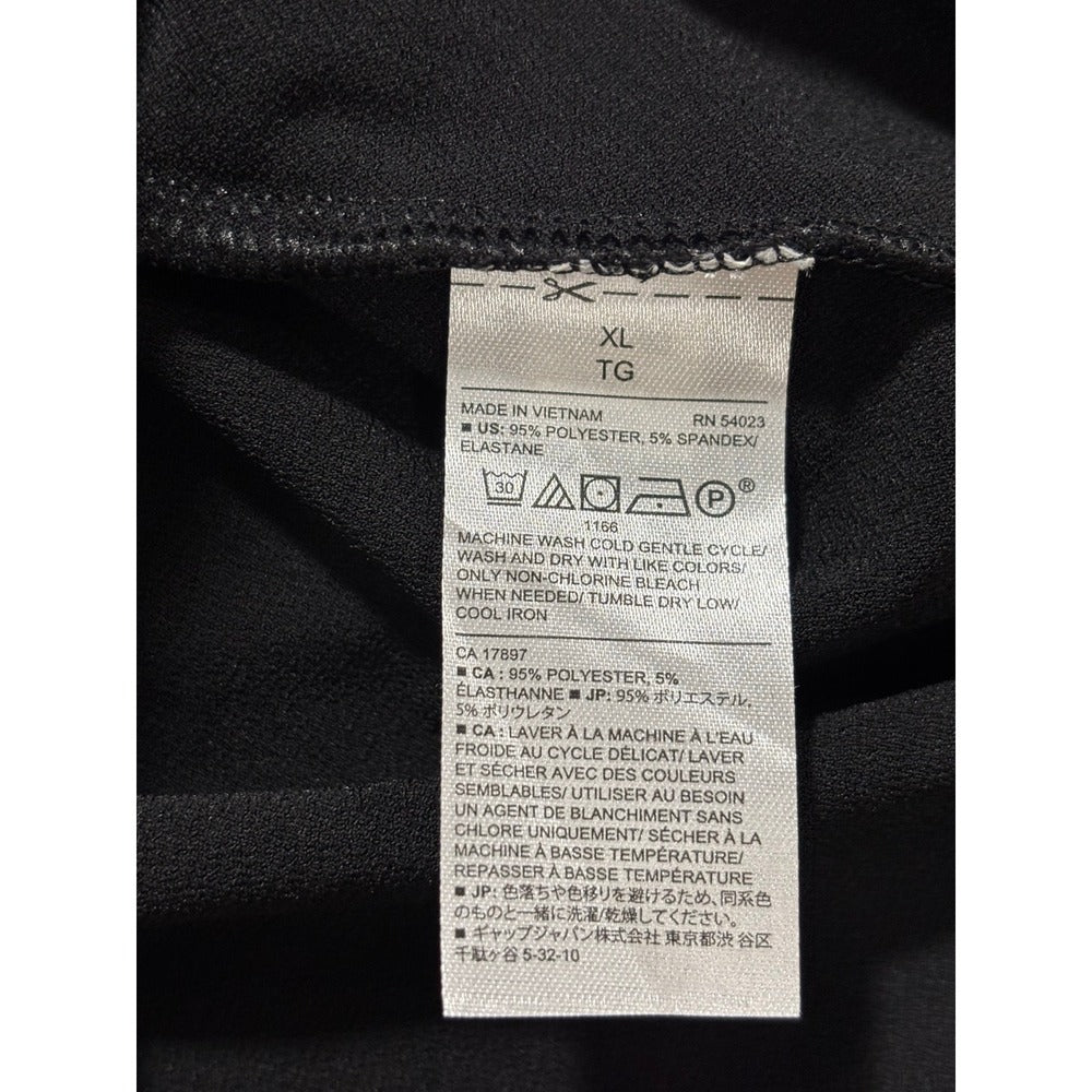 Banana Republic XL Black Womens V-Neck Long Sleeve Blouse Casual Minimalist