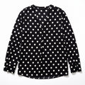 Banana Republic XL Womens Black Polka Dot V-Neck Blouse Long Sleeve Casual VTG