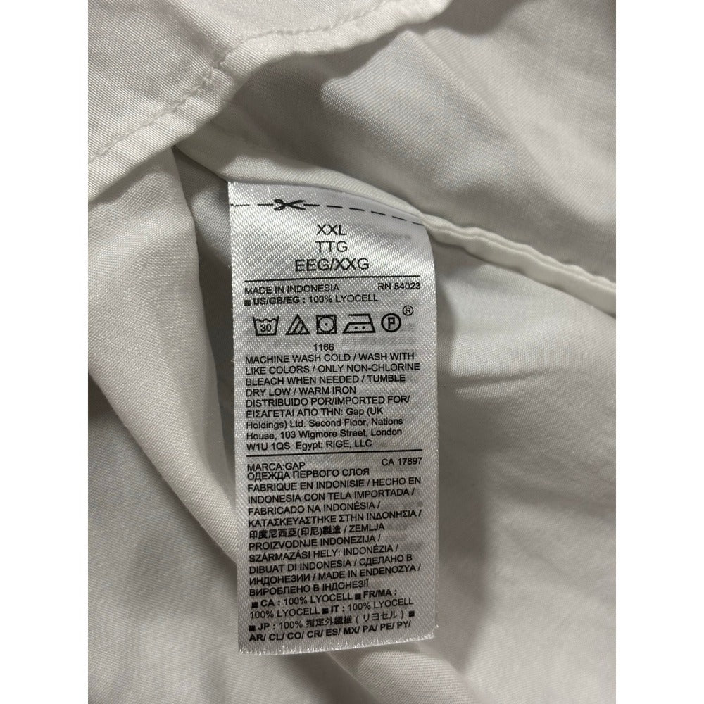 GAP XXL White Womens Lyocell V-Neck Pocket Blouse Top Casual Boho