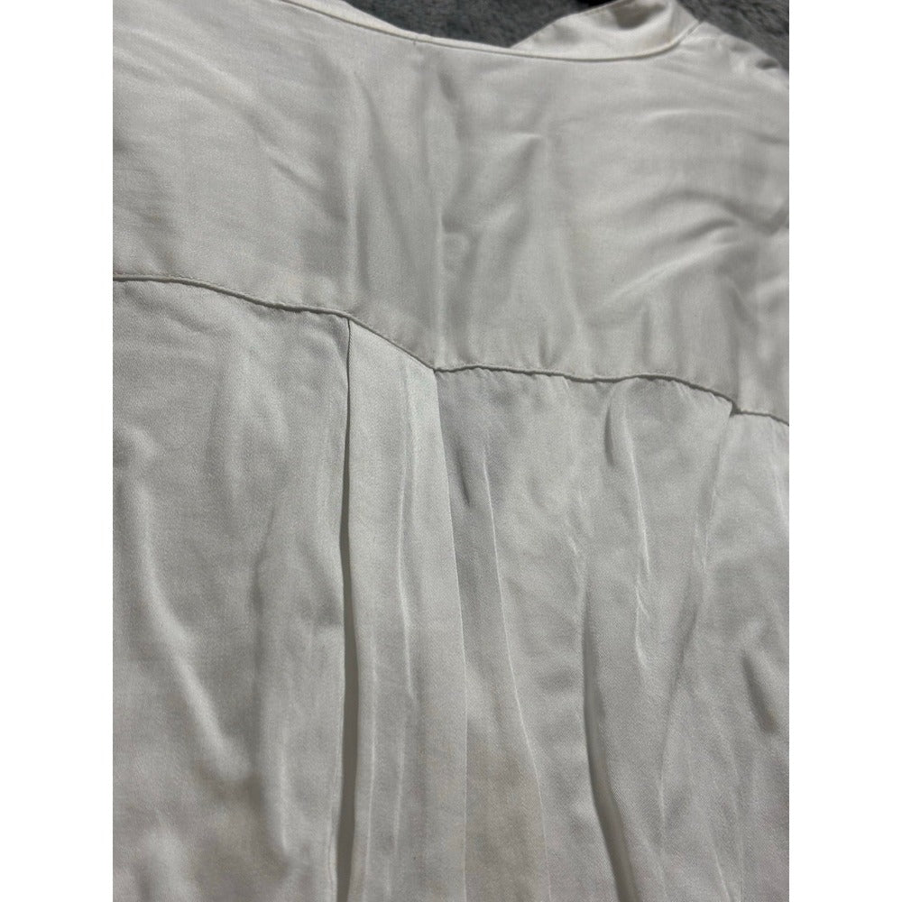 GAP XXL White Womens Lyocell V-Neck Pocket Blouse Top Casual Boho