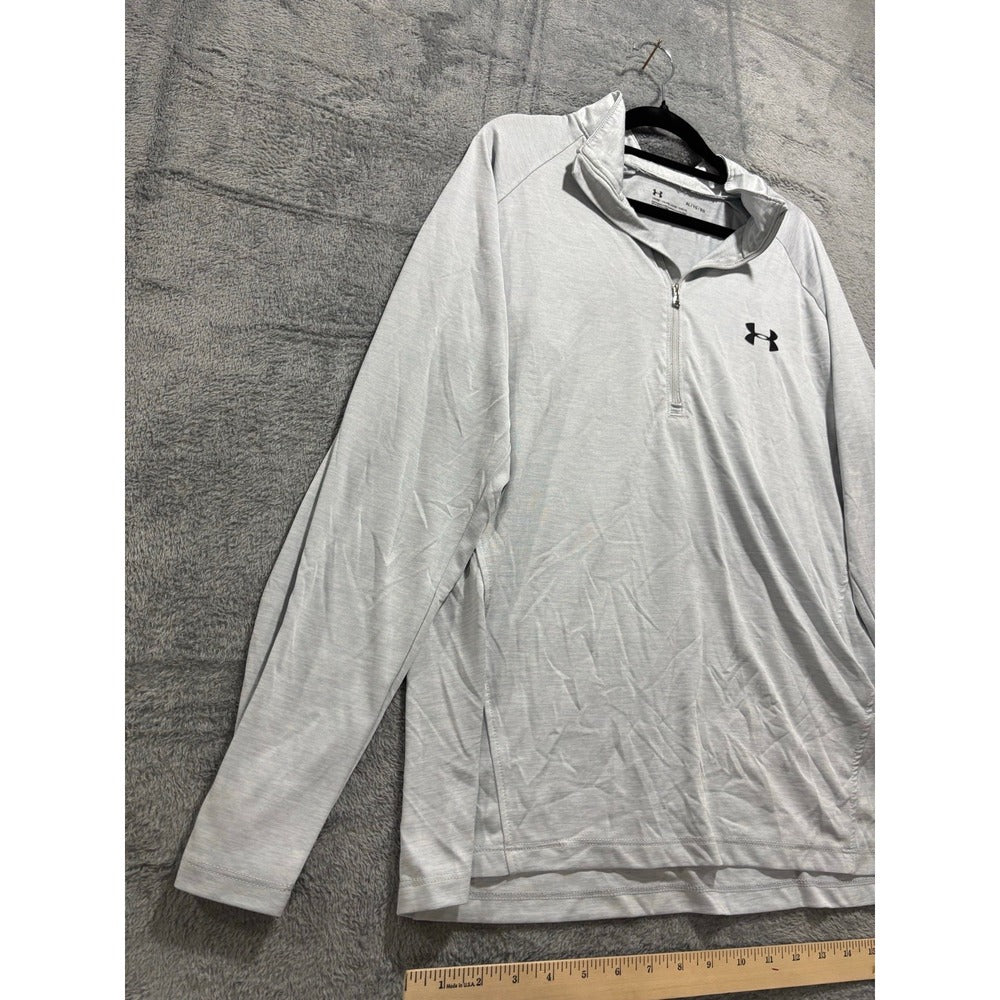 Under Armour XL Gray 1/4 Zip Pullover Womens Athleisure Casual Long Sleeve Shirt