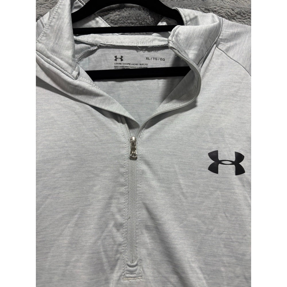 Under Armour XL Gray 1/4 Zip Pullover Womens Athleisure Casual Long Sleeve Shirt