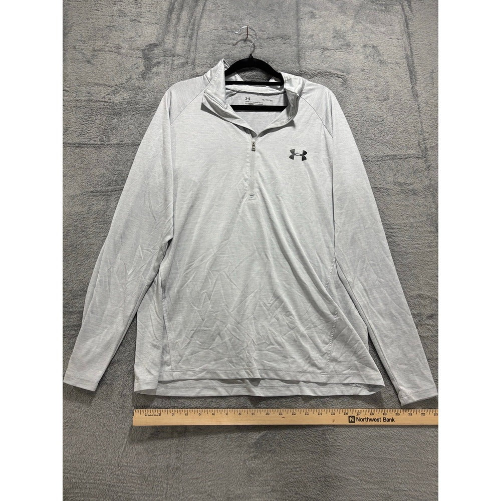 Under Armour XL Gray 1/4 Zip Pullover Womens Athleisure Casual Long Sleeve Shirt