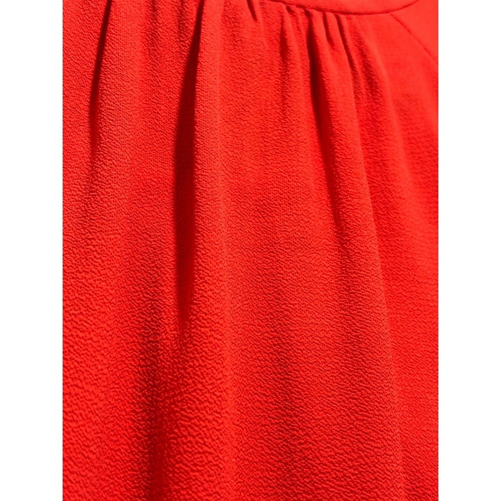 Vince Camuto XL Womens Red Bell Sleeve Blouse Boho Casual Textured Crepe Top